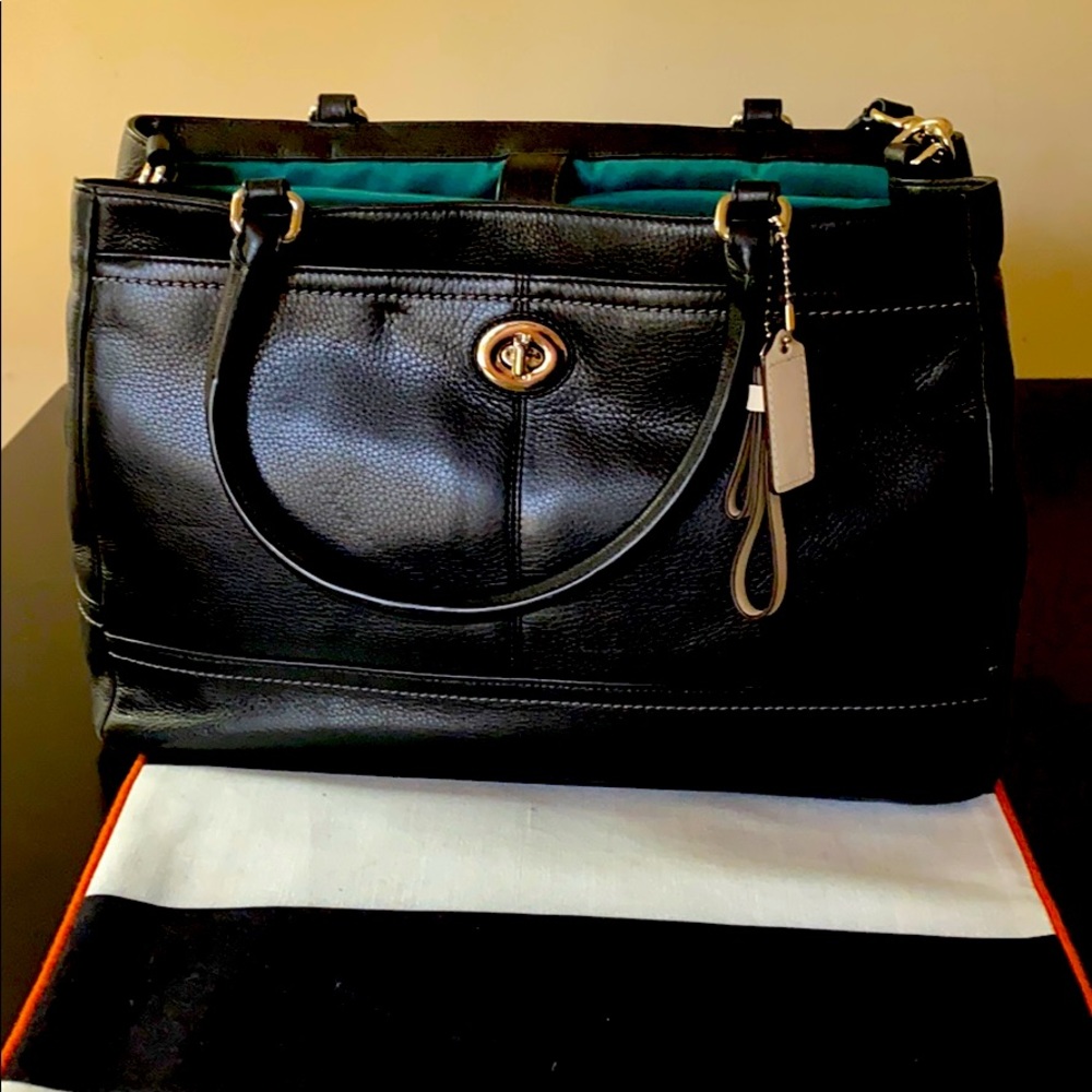 Coach brief with laptop protector